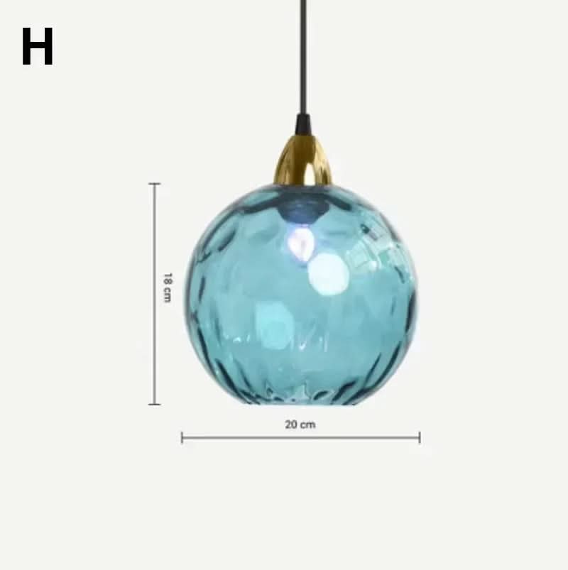 Lampada a sospensione moderna a sfera in vetro con motivo ad acqua colorata semplice Glarefusion