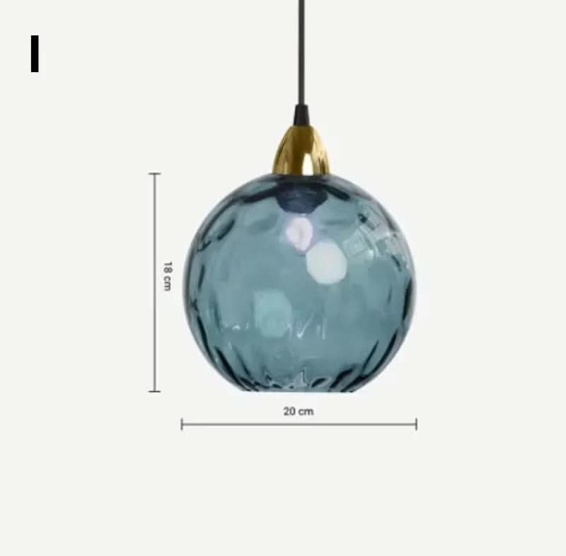 Lampada a sospensione moderna a sfera in vetro con motivo ad acqua colorata semplice Glarefusion