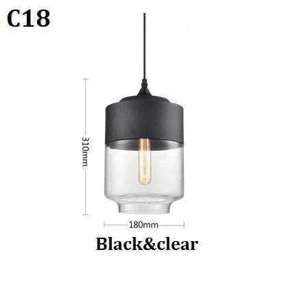 Modern Geometric Black & Amber Glass Pendant Light