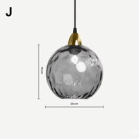 Glarefusion Modern Simple Colored Water Pattern Glass Ball Pendant Light