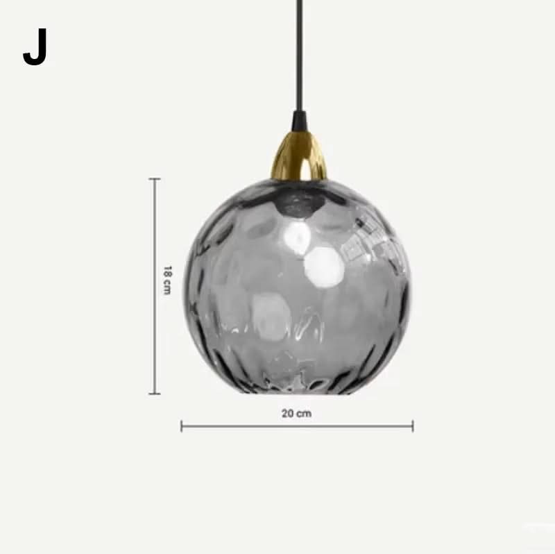 Lampada a sospensione moderna a sfera in vetro con motivo ad acqua colorata semplice Glarefusion