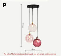 Glarefusion Modern Simple Colored Water Pattern Glass Ball Pendant Light