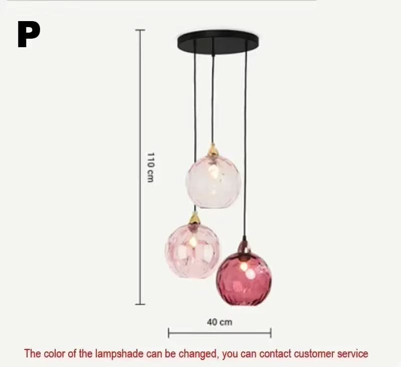 Lampada a sospensione moderna a sfera in vetro con motivo ad acqua colorata semplice Glarefusion
