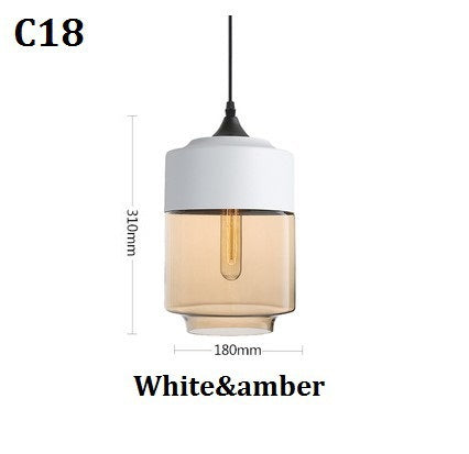 Nero geometrico moderno & Lampada a sospensione in vetro ambrato