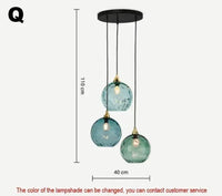 Glarefusion Modern Simple Colored Water Pattern Glass Ball Pendant Light