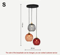 Glarefusion Modern Simple Colored Water Pattern Glass Ball Pendant Light