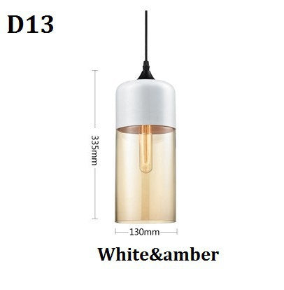 Nero geometrico moderno & Lampada a sospensione in vetro ambrato