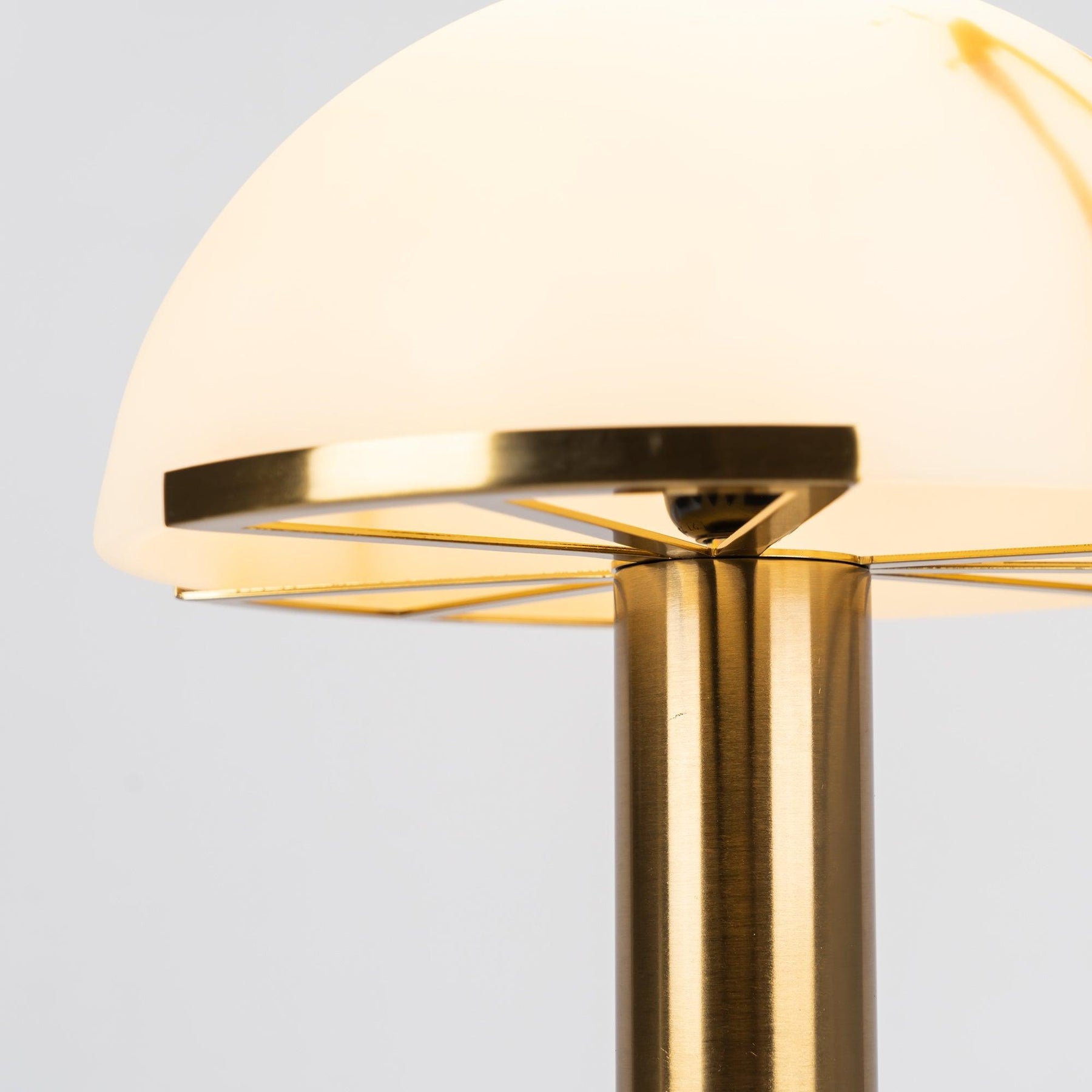 Stylish Round Mushroom Cap Alabaster Table Lamp