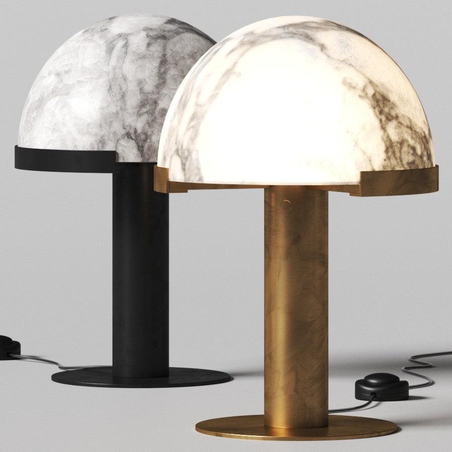 Stylish Round Mushroom Cap Alabaster Table Lamp