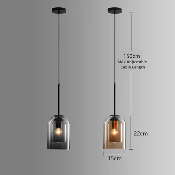 Glarefusion Double Glass Pendant Lamp