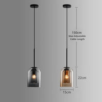 Glarefusion Double Glass Pendant Lamp