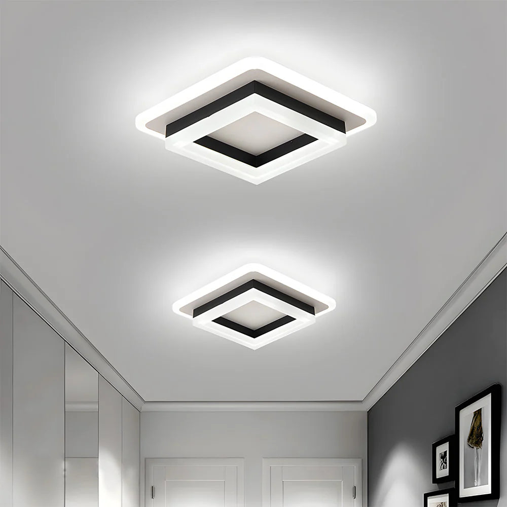 Lampada da soffitto moderna e creativa ad anello quadrato