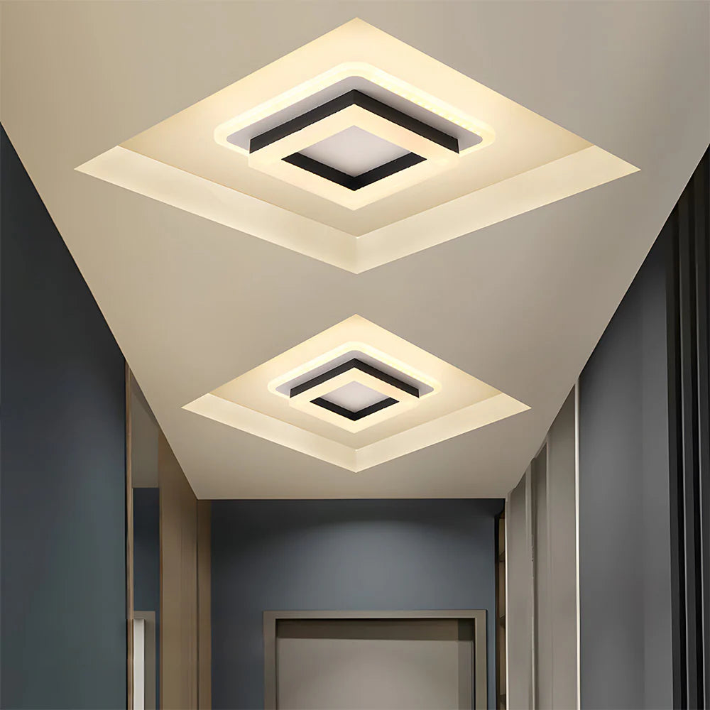 Modern Creative Square Ring Ceiling Lamp