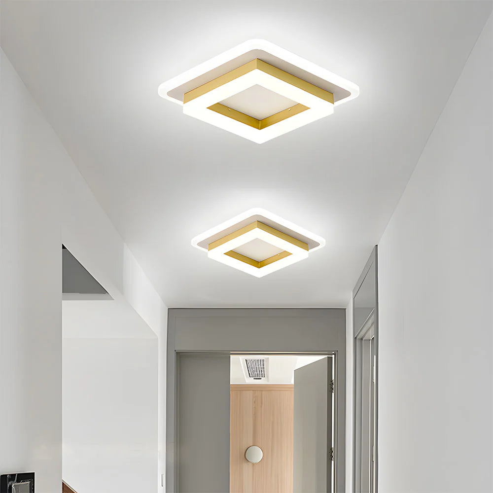 Lampada da soffitto moderna e creativa ad anello quadrato