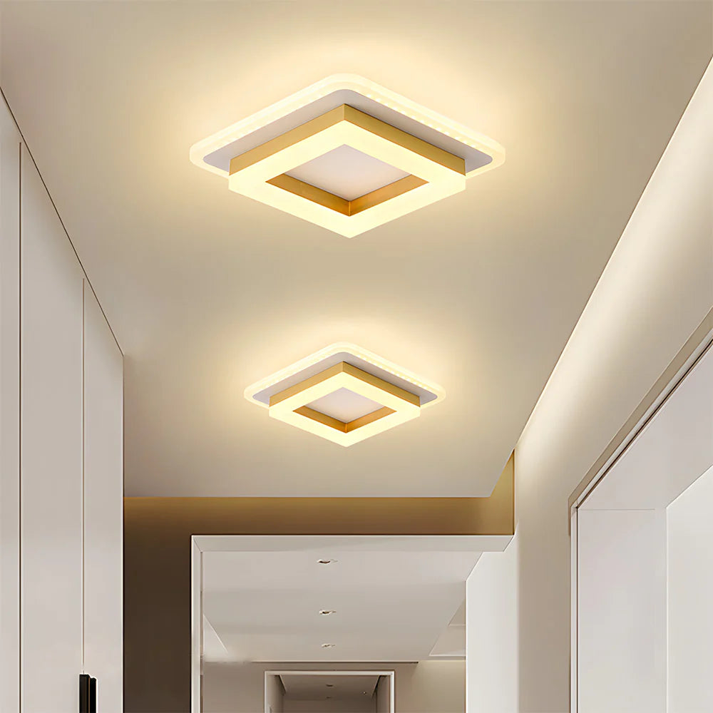 Lampada da soffitto moderna e creativa ad anello quadrato