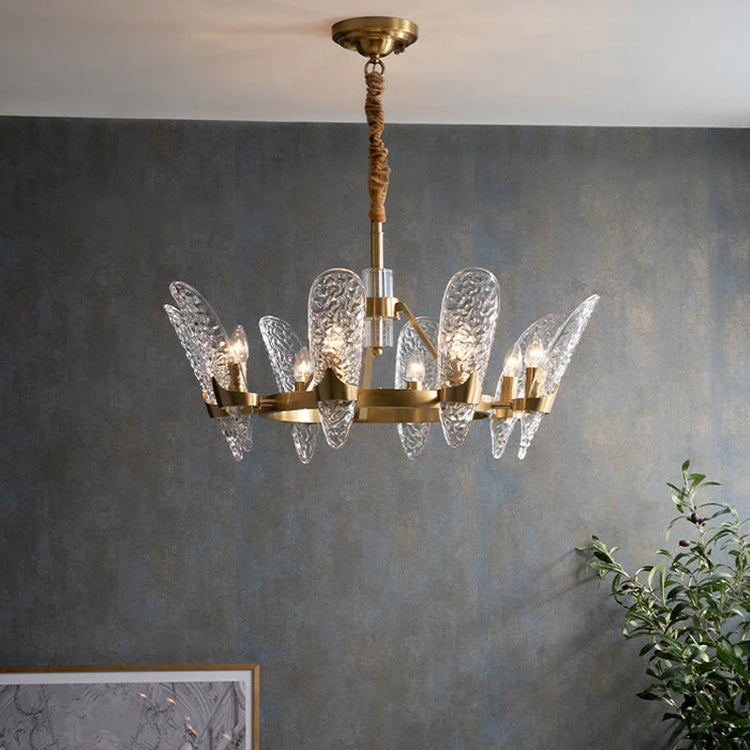 Luxury Brass Crystal Glass Ceiling Chandelier