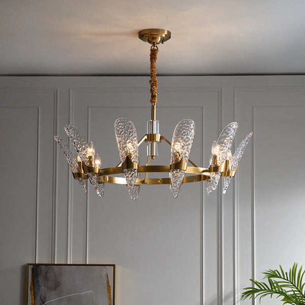 Luxury Brass Crystal Glass Ceiling Chandelier