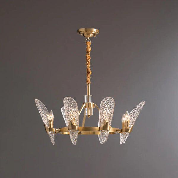 Luxury Brass Crystal Glass Ceiling Chandelier