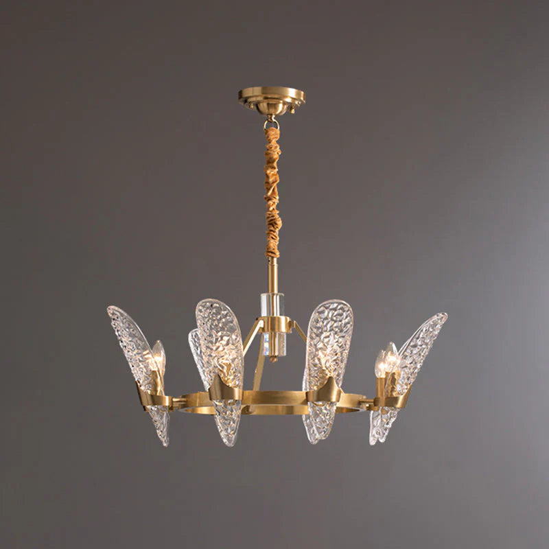 Lampadario da soffitto di lusso in ottone e cristallo