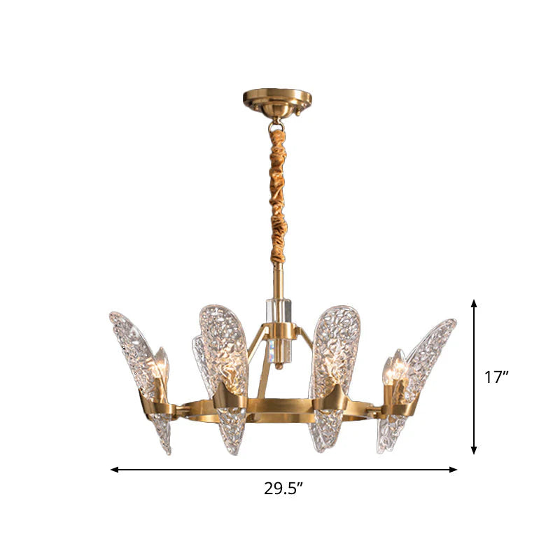 Lampadario da soffitto di lusso in ottone e cristallo