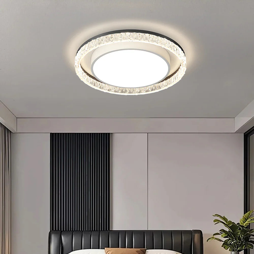 Plafoniera moderna a LED rotonda nera