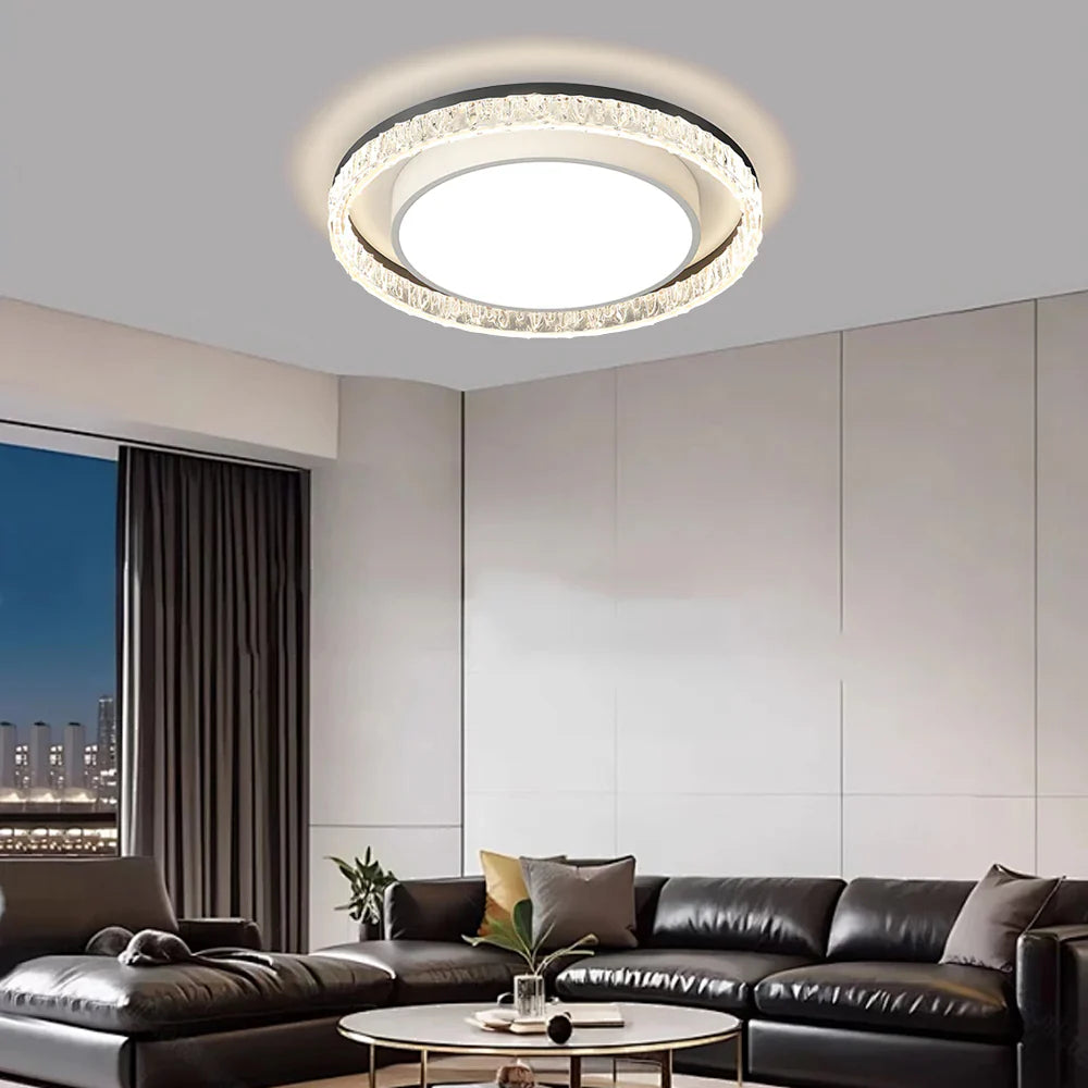 Plafoniera moderna a LED rotonda nera