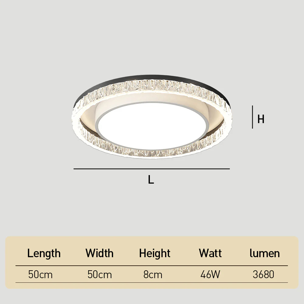 Plafoniera moderna a LED rotonda nera