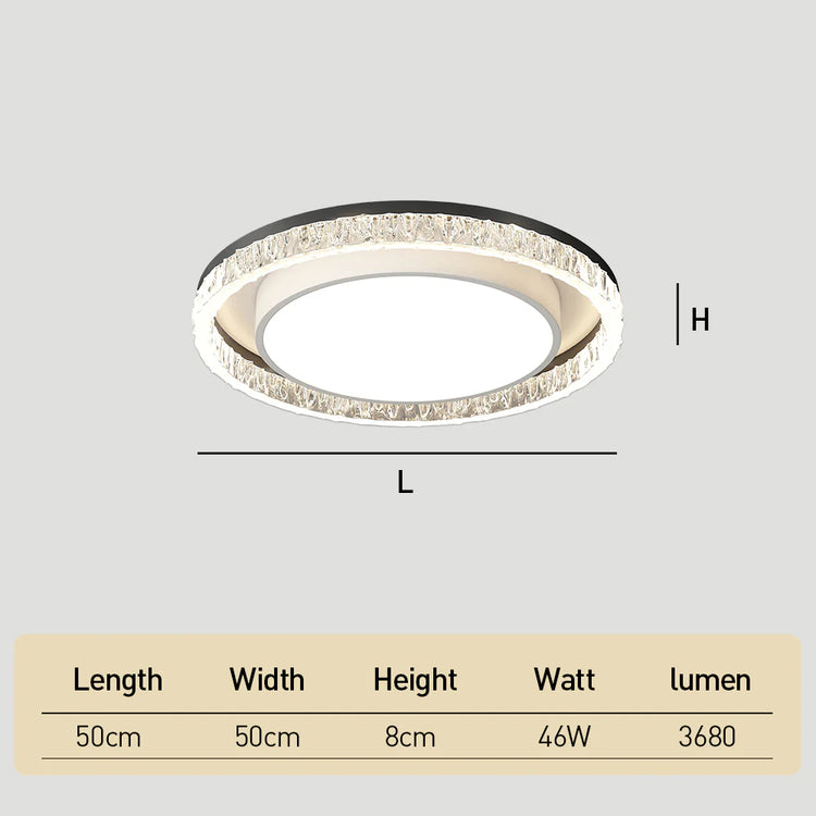 Contemporary Black Round LED Ceiling Light