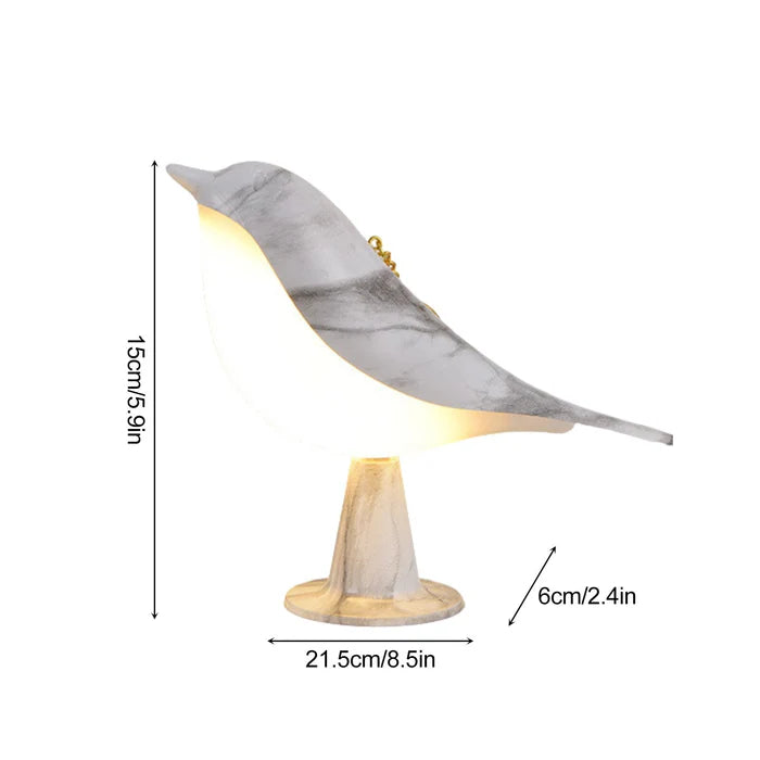 Glarefusion Chic Wooden Bird Table Lamp