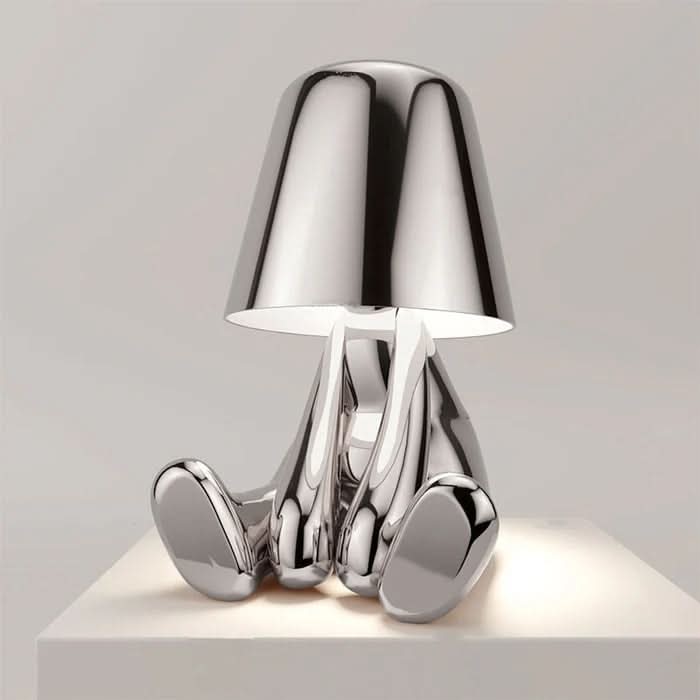 Glarefusion Cute Gold Man Statue LED bordlampe