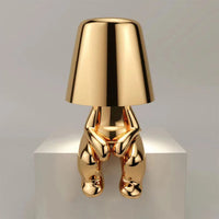 Glarefusion Cute Gold Man Statue LED Table Lamp