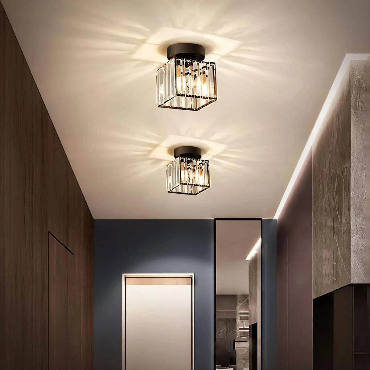 GlareFusion Modern Nordic Crystal Glass LED Ceiling Light