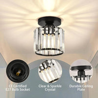 GlareFusion Modern Nordic Crystal Glass LED Ceiling Light