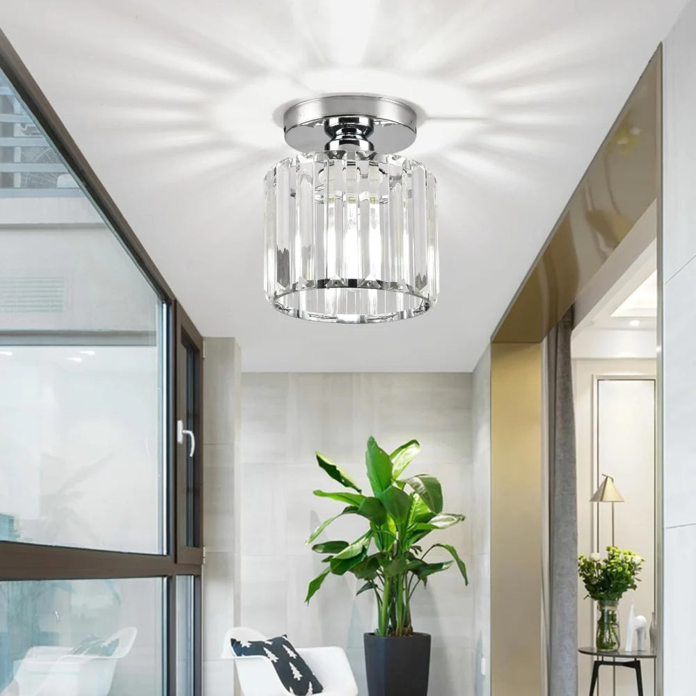 GlareFusion Modern Nordic Crystal Glass LED Ceiling Light