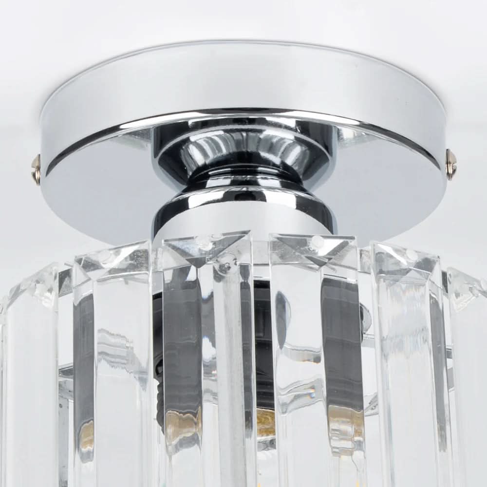 GlareFusion Plafonnier LED en verre cristal nordique moderne
