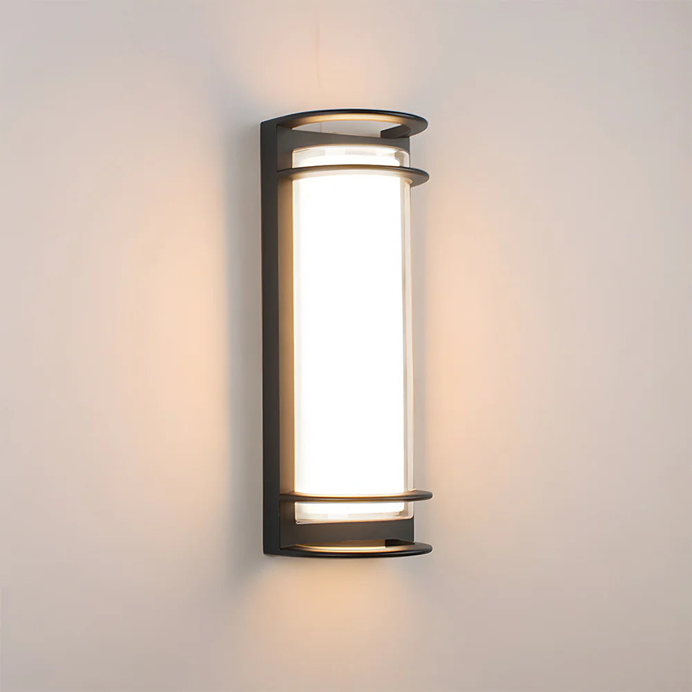 Moderna lampada da parete per esterni a LED semicilindrica semplice