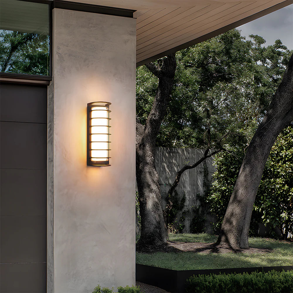 Moderna lampada da parete per esterni a LED semicilindrica semplice