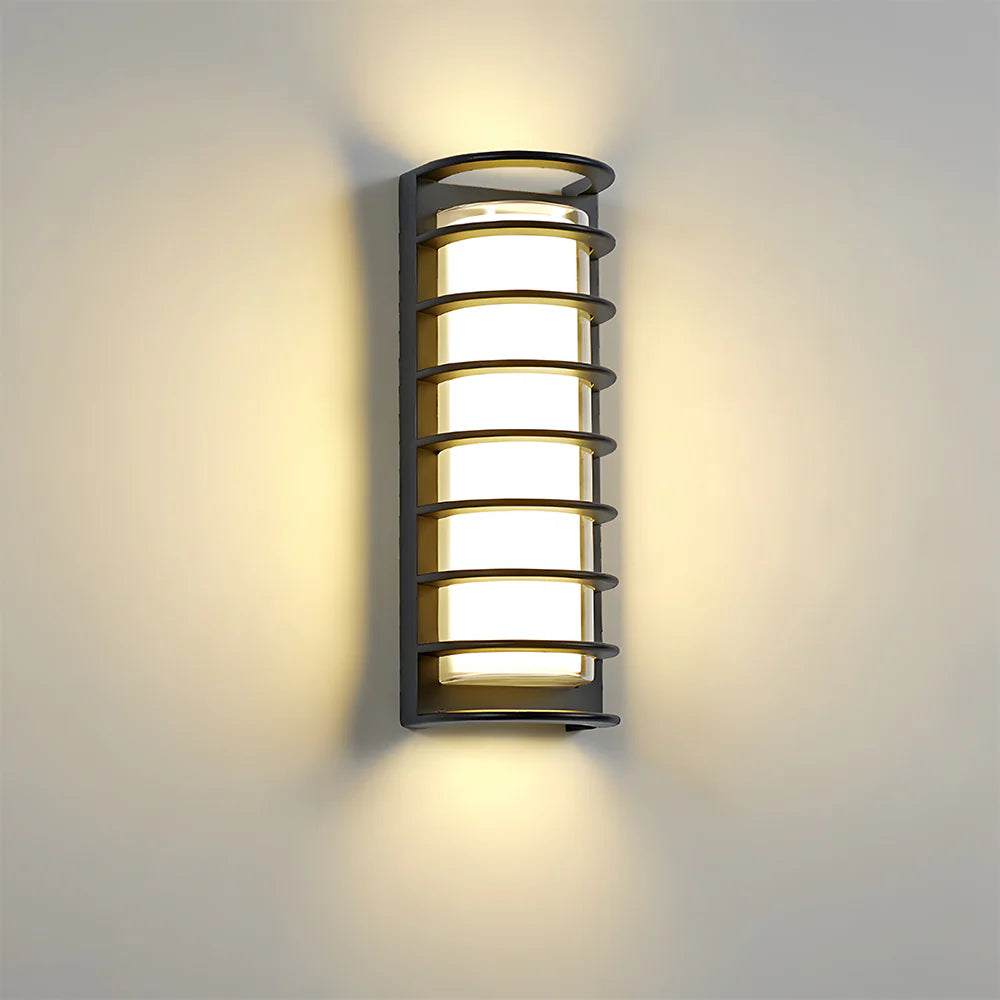 Moderna lampada da parete per esterni a LED semicilindrica semplice