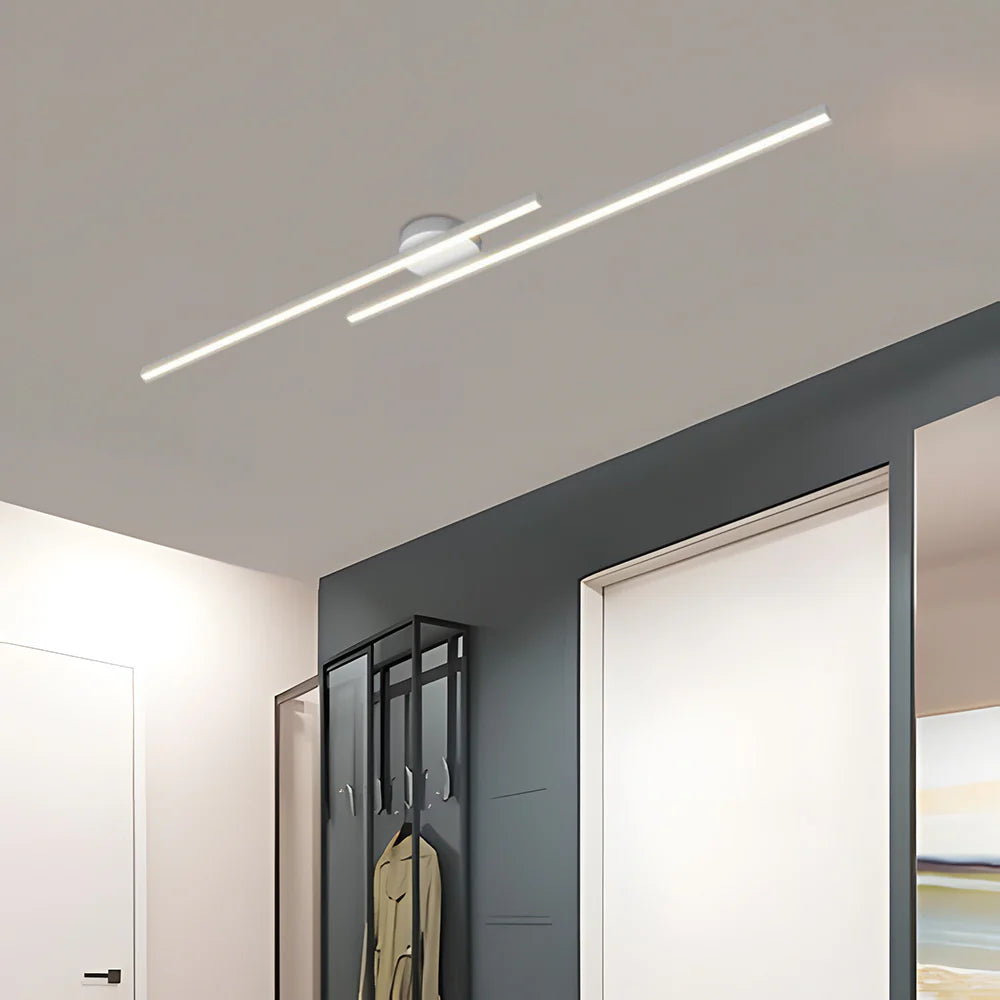 Moderne loftslampe i aluminium med lange bånd