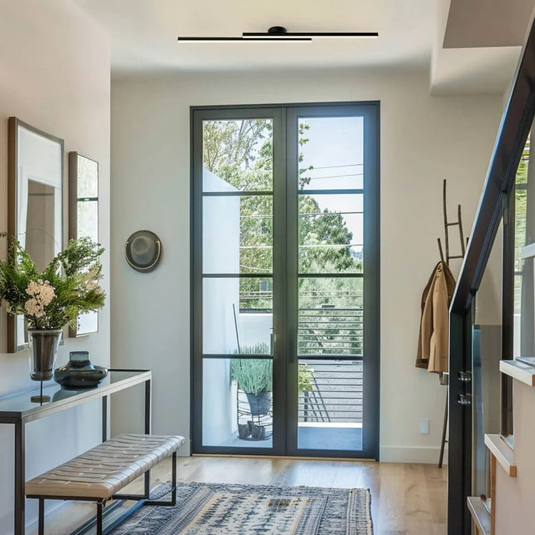 Moderne loftslampe i aluminium med lange bånd