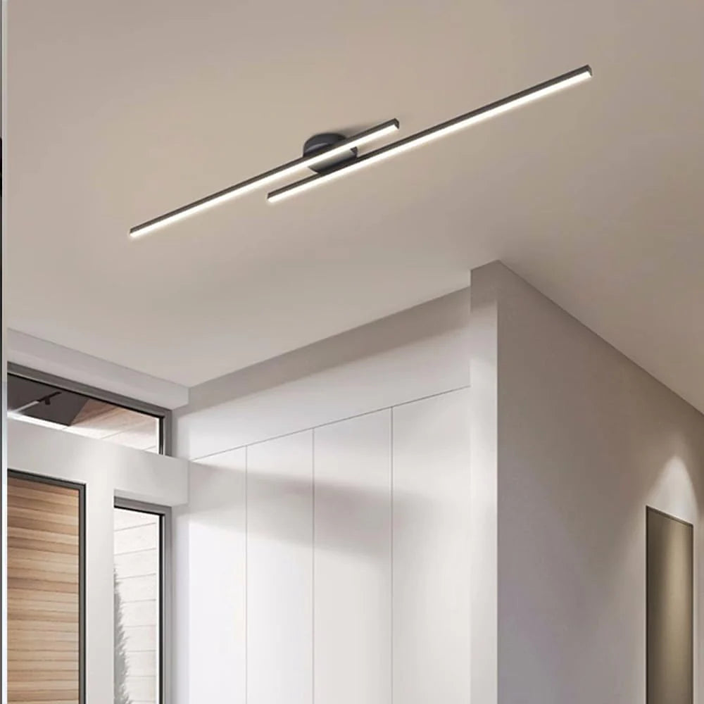 Moderne loftslampe i aluminium med lange bånd