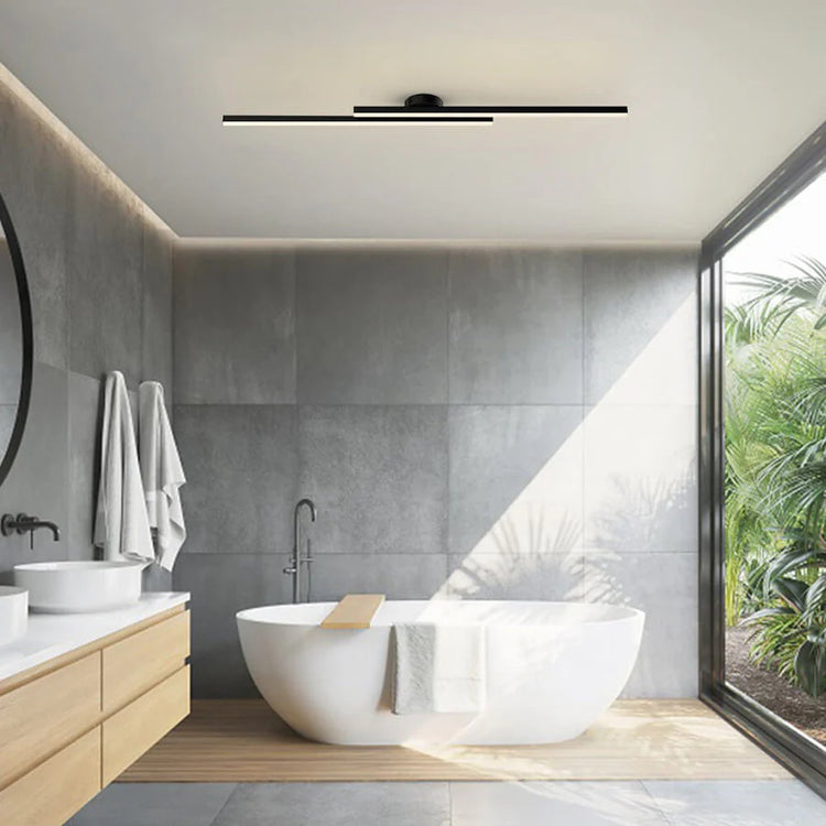 Moderne loftslampe i aluminium med lange bånd