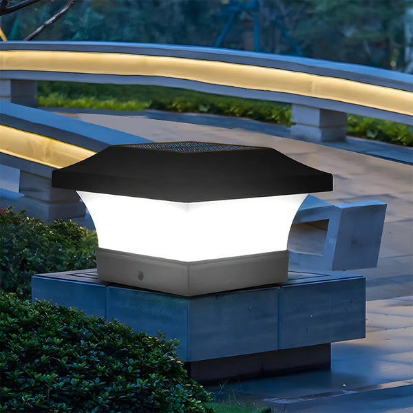 Chic Modern Solar Power Lantern Outdoor Post Light