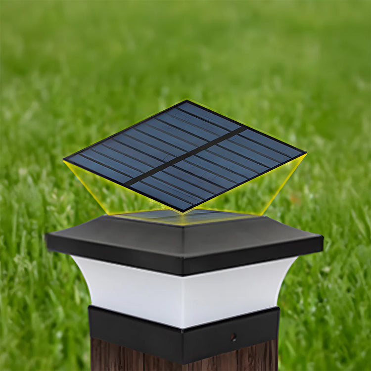 Chic Modern Solar Power Lantern Outdoor Post Light