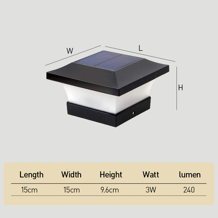 Chic Modern Solar Power Lantern Outdoor Post Light