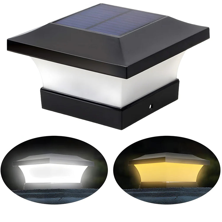 Chic Modern Solar Power Lantern Outdoor Post Light