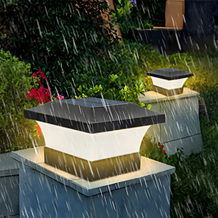 Chic Modern Solar Power Lantern Outdoor Post Light