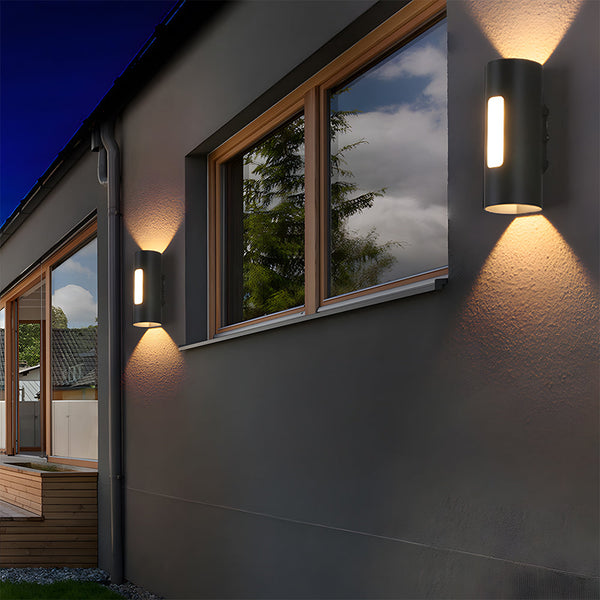 Moderne zylindrische Doppelkopf -IP65 -LED -Wandleuchte im Freien