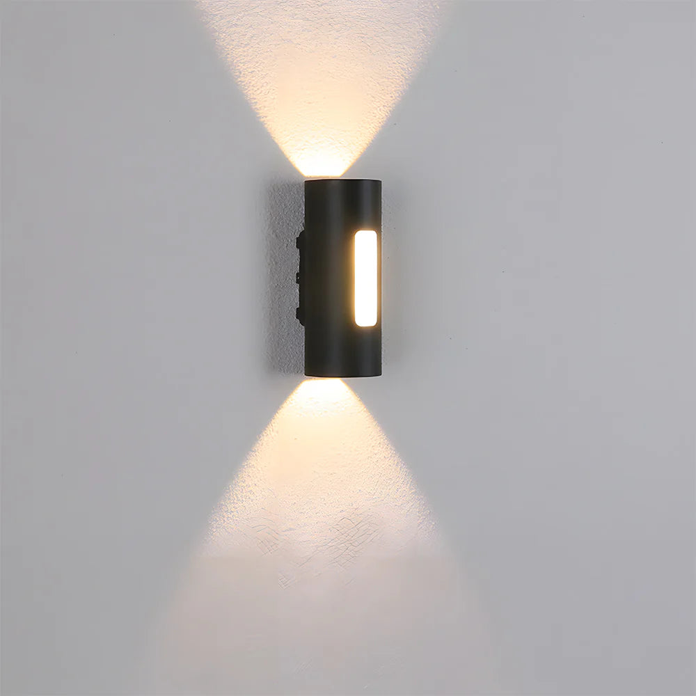 Moderna lampada da parete a LED per esterni a doppia testa cilindrica IP65