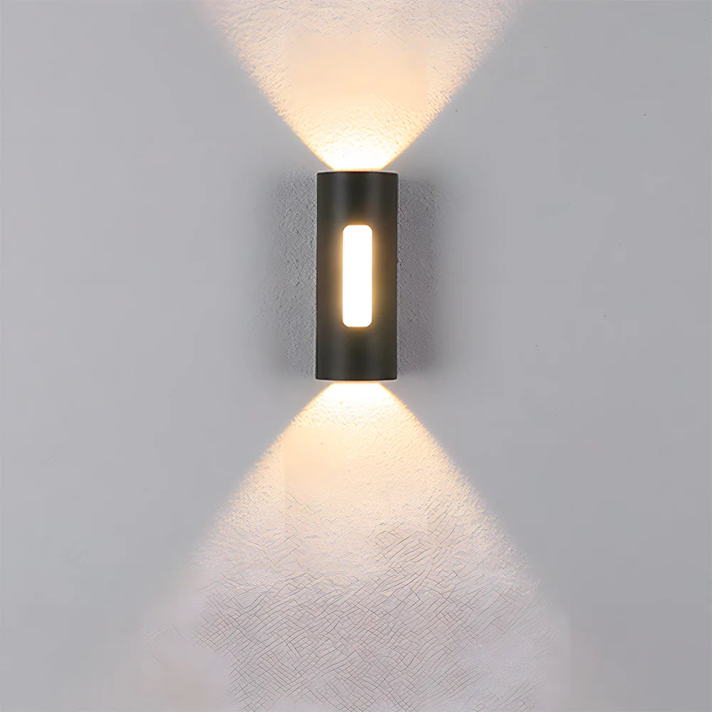 Moderna lampada da parete a LED per esterni a doppia testa cilindrica IP65